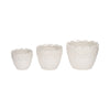 Aio Round Planters Set of 3 | Floral Crown Rim Ivory Ceramic 8 9 & 11"