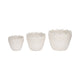 Aio Round Planters Set of 3 | Floral Crown Rim Ivory Ceramic 8 9 & 11"