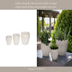 Aio Round Planters Set of 3 | Floral Crown Rim Ivory Ceramic 8 9 & 11"