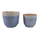 Decorative Accent Planters Set of 2 | Light Blue Ceramic | 10 & 12"