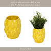 Indoor Outdoor Flower Planter Pot | Yellow Ceramic Lemon Art Design