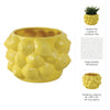 Erno Flower Planter | Raised Lemon Texture | Glossy Yellow Ceramic 8"