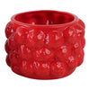 7" Strawberry Design Flower Pot Planter | Textured Glazed Red Ceramic