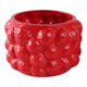 Decorative Planter Pot | 8" Strawberry Textured Design | Red Ceramic