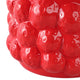 Decorative Planter Pot | 8" Strawberry Textured Design | Red Ceramic