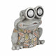 Outdoor Garden Frog Statue Wearing Solar Goggles | 12" Gray Resin