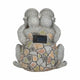 Outdoor Garden Frog Statue Wearing Solar Goggles | 12" Gray Resin