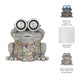 Outdoor Garden Frog Statue Wearing Solar Goggles | 12" Gray Resin