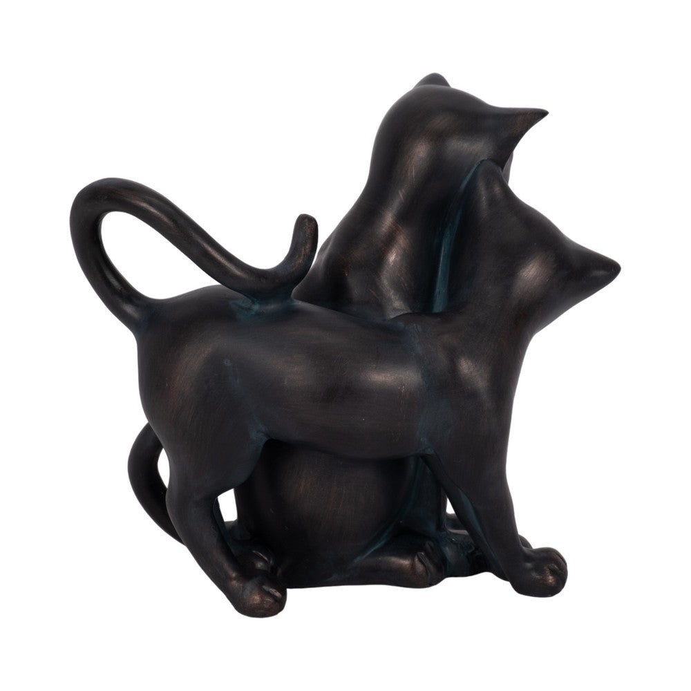 7’’ Statuette Cuddling Cats Figurine w Bronze Resin | Artisan Crafted SBH-20298-02