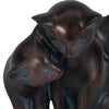 7" Statuette Cuddling Cats Figurine w Bronze Resin | Artisan Crafted
