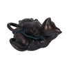 7" Statuette Cuddling Cats Figurine w Bronze Resin | Artisan Crafted