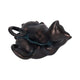 7" Statuette Cuddling Cats Figurine w Bronze Resin | Artisan Crafted