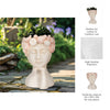 Decorative Accent Planter 18"| Lady with Floral Crown | Ivory, Pink