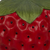 Strawberry Garden Stool | Red Polyresin w Green Leafy Cap | Black Seeds
