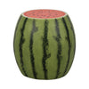 Vada Watermelon Garden Stool | Barrel Shaped Frame | Green & Pink Resin