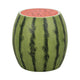 Vada Watermelon Garden Stool | Barrel Shaped Frame | Green & Pink Resin