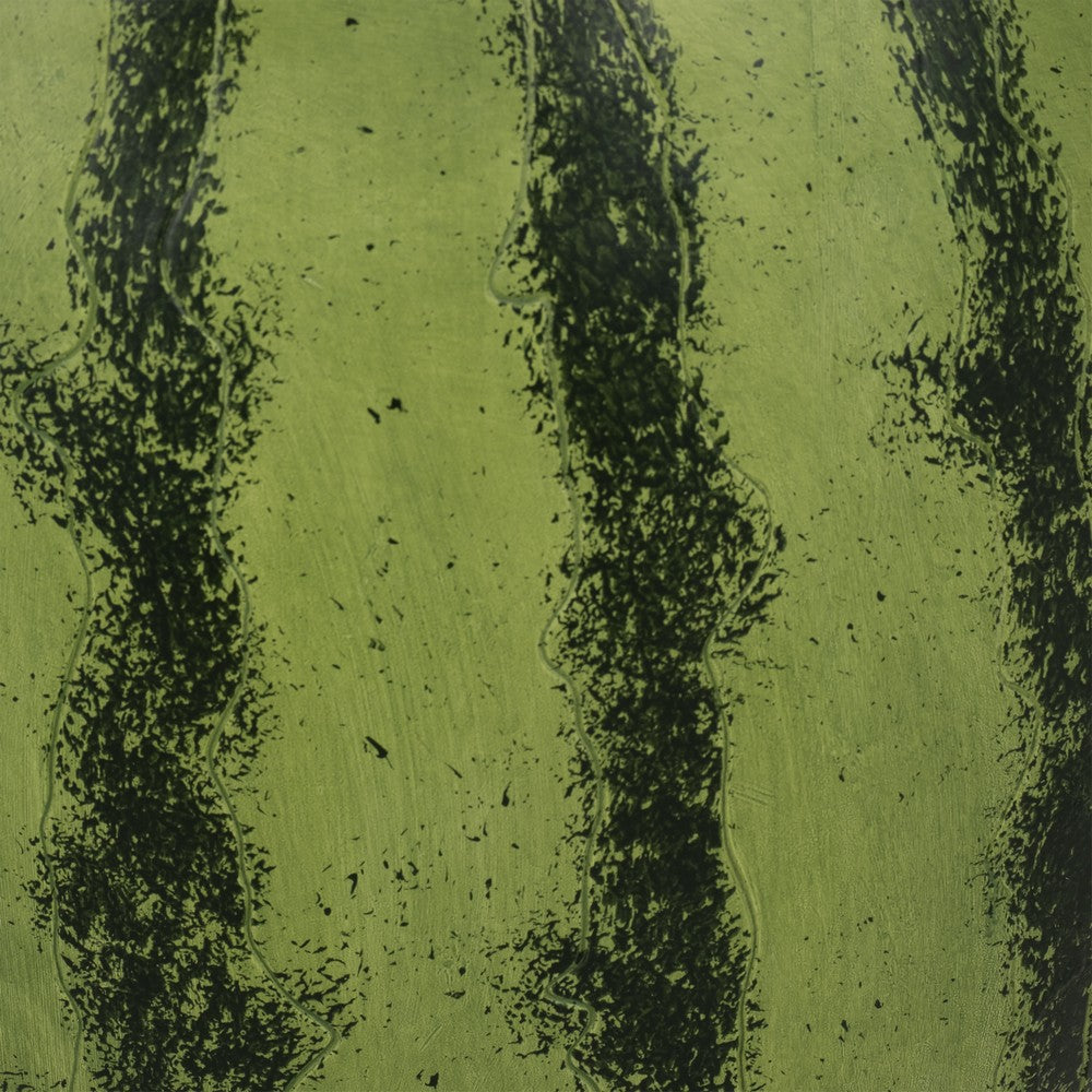 Vada Watermelon Garden Stool | Barrel Shaped Frame | Green & Pink Resin