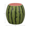 Vada Watermelon Garden Stool | Barrel Shaped Frame | Green & Pink Resin