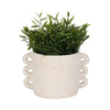 Decorative Flower Planter with Arch Looped Handles | White Cement