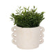 Decorative Flower Planter with Arch Looped Handles | White Cement