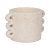Decorative Flower Planter with Arch Looped Handles | White Cement