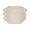 Decorative Flower Planter with Arch Looped Handles | White Cement