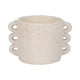 Decorative Flower Planter with Arch Looped Handles | White Cement