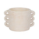 Decorative Flower Planter with Arch Looped Handles | White Cement SBH-20311-01