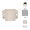 Decorative Flower Planter with Arch Looped Handles | White Cement