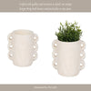 Decorative Flower Planter w Arch Looped Handles | White Cement