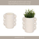 Decorative Flower Planter w Arch Looped Handles | White Cement