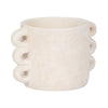 Decorative Flower Planter w Arch Looped Handles | White Cement