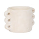 Decorative Flower Planter w Arch Looped Handles | White Cement