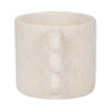 Decorative Flower Planter w Arch Looped Handles | White Cement