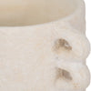 Decorative Flower Planter w Arch Looped Handles | White Cement