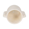 Decorative Flower Planter w Arch Looped Handles | White Cement