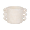 Decorative Flower Planter w Arch Looped Handles | White Cement