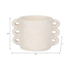 Decorative Flower Planter w Arch Looped Handles | White Cement
