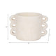 Decorative Flower Planter w Arch Looped Handles | White Cement
