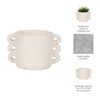 Decorative Flower Planter w Arch Looped Handles | White Cement
