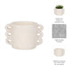 Decorative Flower Planter w Arch Looped Handles | White Cement