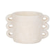 Decorative Flower Planter w Arch Looped Handles | White Cement