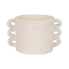 Outdoor Arch Handle Small Planter | Retro 13" Textured White Cement