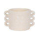 Outdoor Arch Handle Small Planter | Retro 13" Textured White Cement