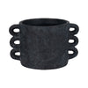 Decorative Flower Planter with Arch Looped Handles | Black Cement