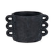 Decorative Flower Planter with Arch Looped Handles | Black Cement
