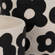 Outdoor Flower Planter Set of 2 | White Cement w Black Flower Motifs