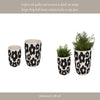 Outdoor Flower Planter Set of 2 | White Cement w Black Flower Motifs