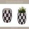 Decorative Planter | Round Shape | Checkered Black & White Cement 8"