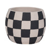 Decorative Planter | Round Shape | Checkered Black & White Cement 8"